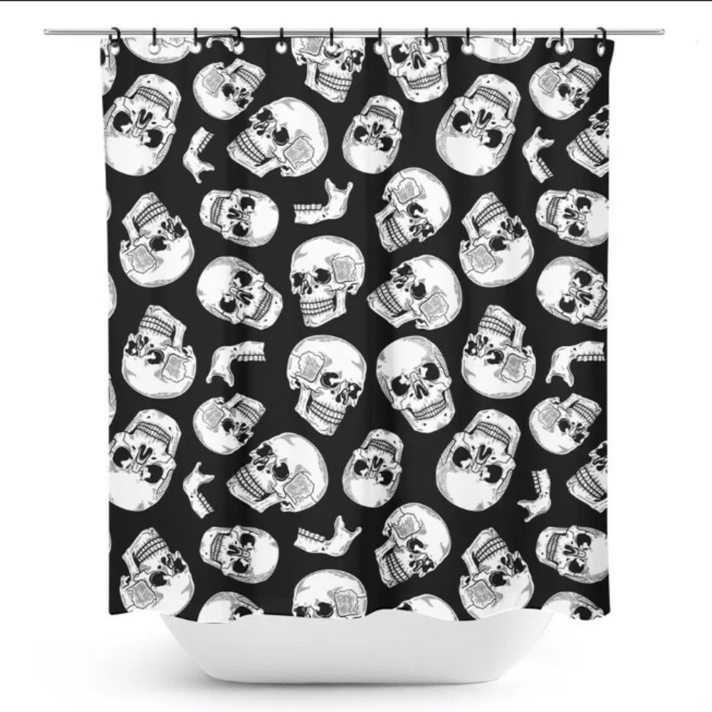 Skull Shower Curtain Home Bathroom Decor Halloween